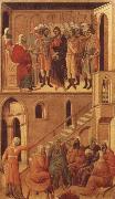 Duccio di Buoninsegna Peter-s First Denial of Christ Before the High Priest Annas oil painting artist